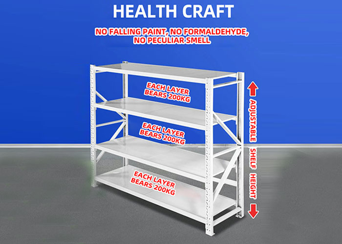 Metal Warehouse Stacking Household 70kg Heavy Duty Storage Shelves Electrostatic Protection