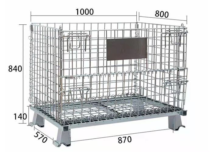 Anti Corrosion Stack Up Wire Mesh Storage Cage For Security
